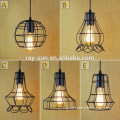 Hot selling Iron Black metal cage pendant lighting